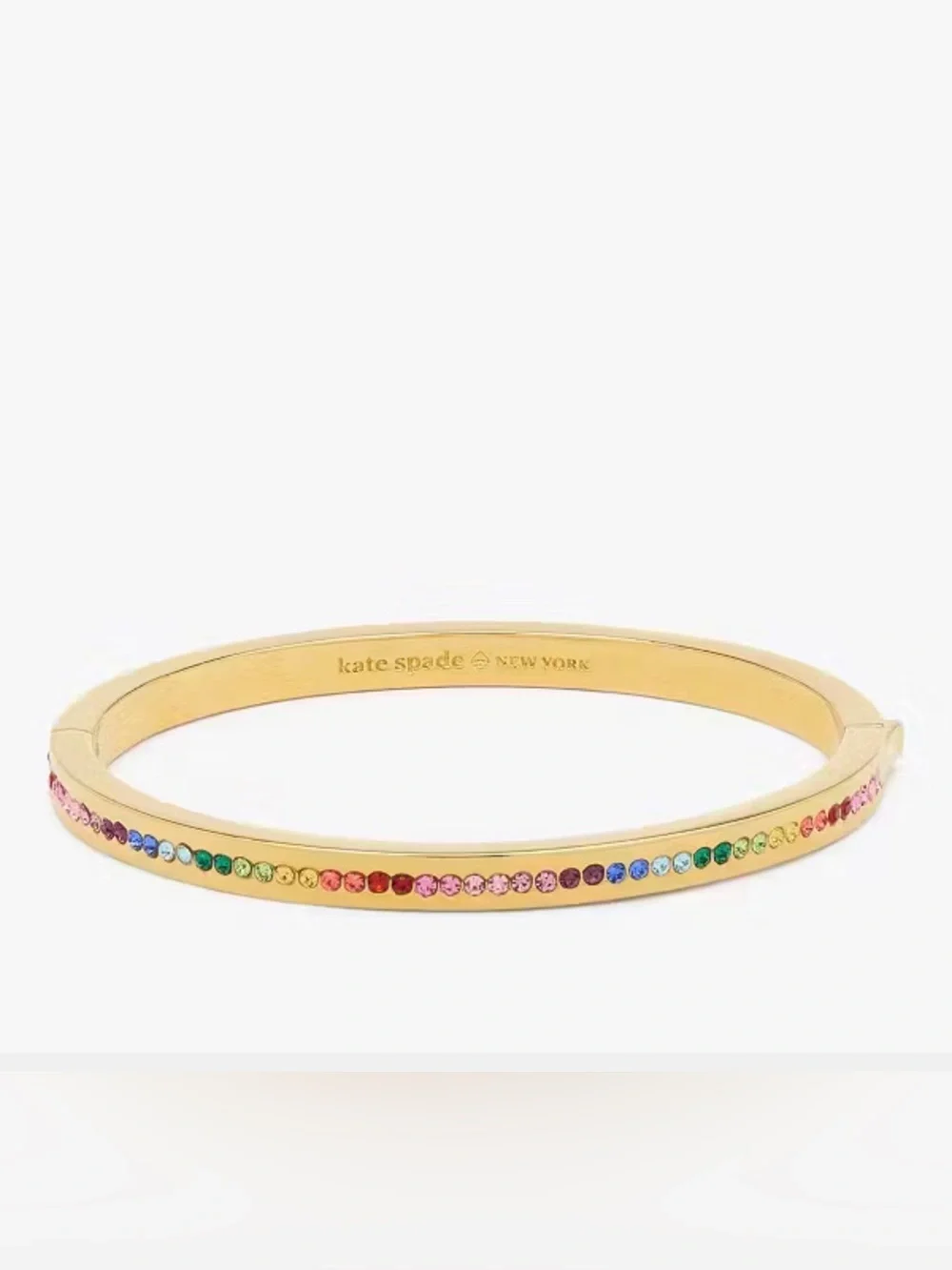 kate spade Gold Rainbow Crystal Slim Bangle Bracelet